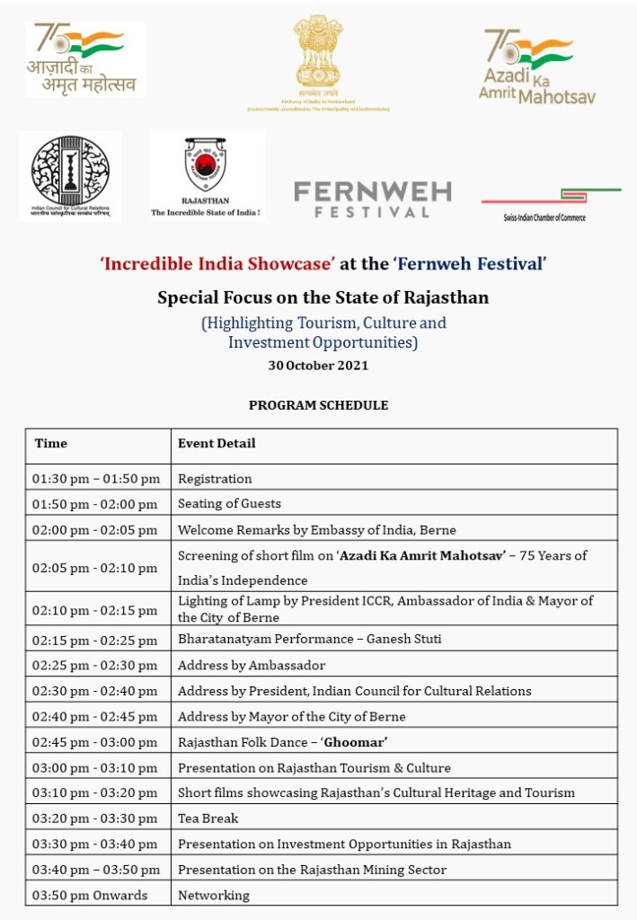 Incredible India Showcase at the Fernweh Festival SICC